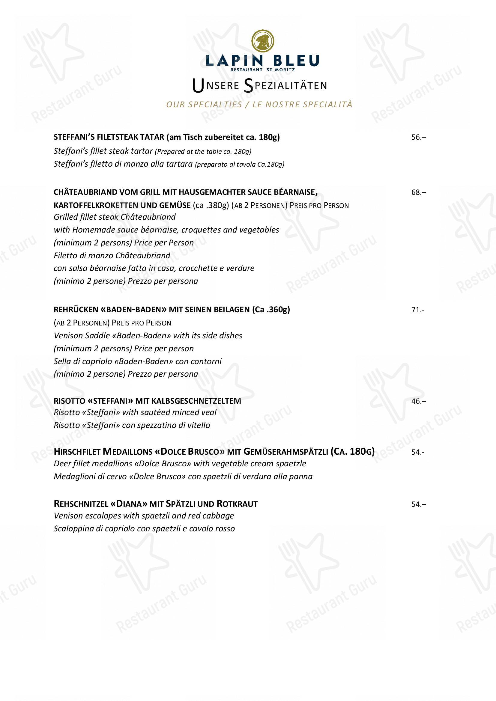 Menu bar per Hotel Steffani ristorante