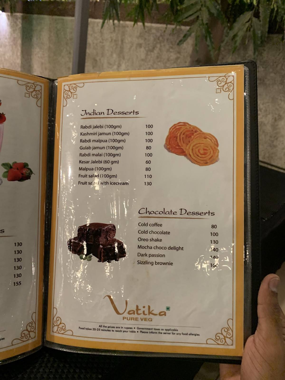 Hotel Vatika (pure veg) menu