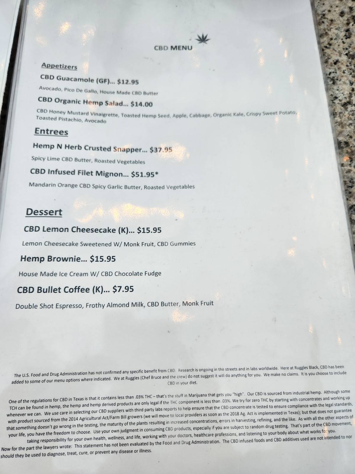 Menu at Ruggles Black restaurant, Houston, W Alabama St