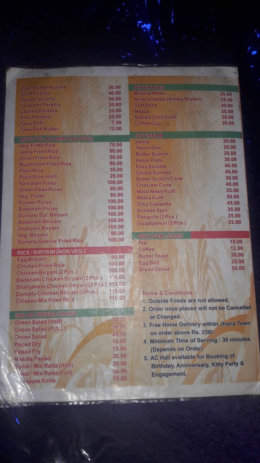 Humpty Dumpty Resto menu
