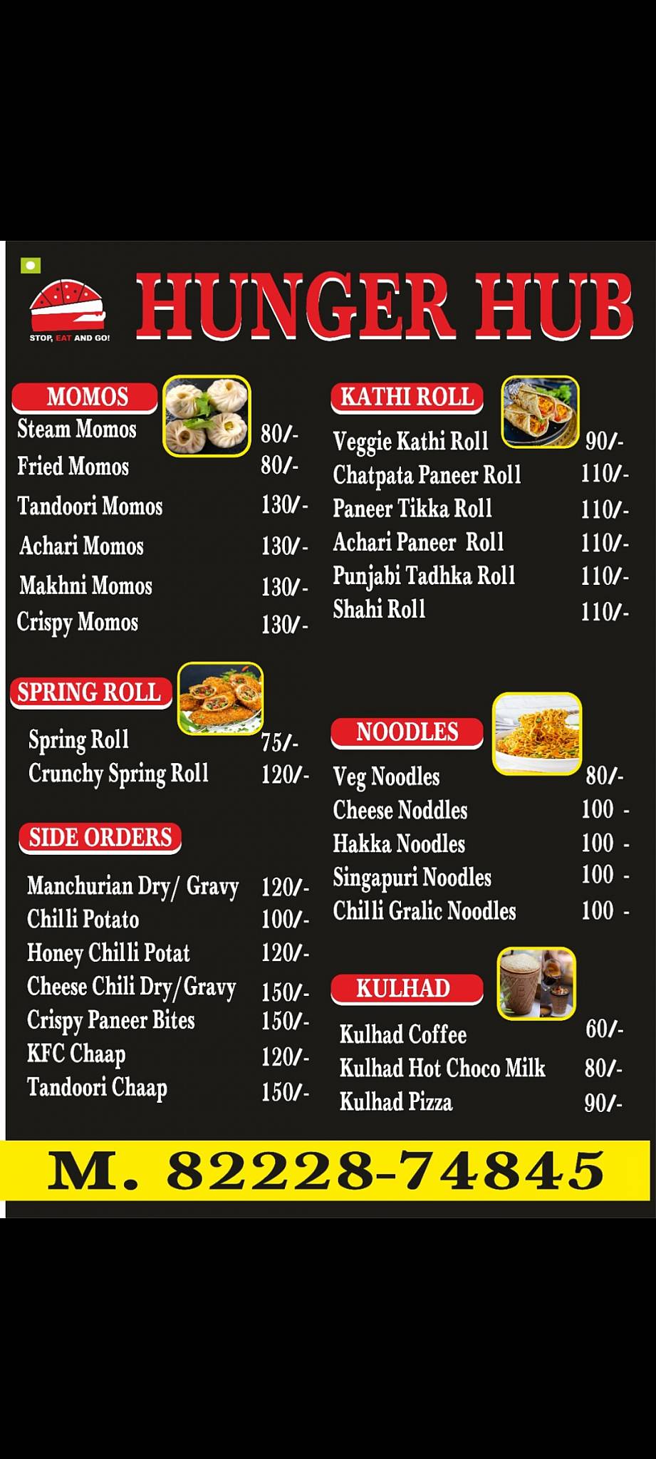 Hunger Hub - Best Pizza Restaurant in Cheeka menu