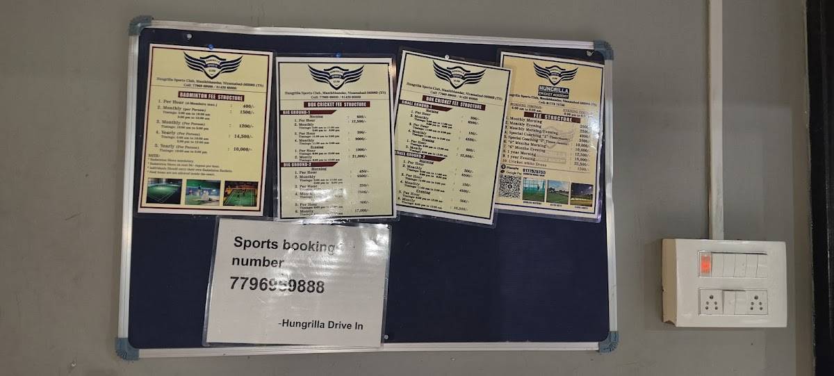 Hungrilla sports club menu