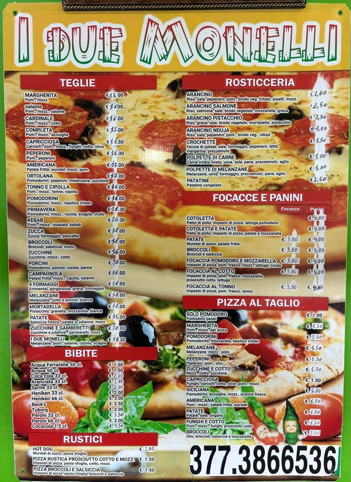 Menu di Pizzeria Rosticceria Tavola Calda I Due Monelli 