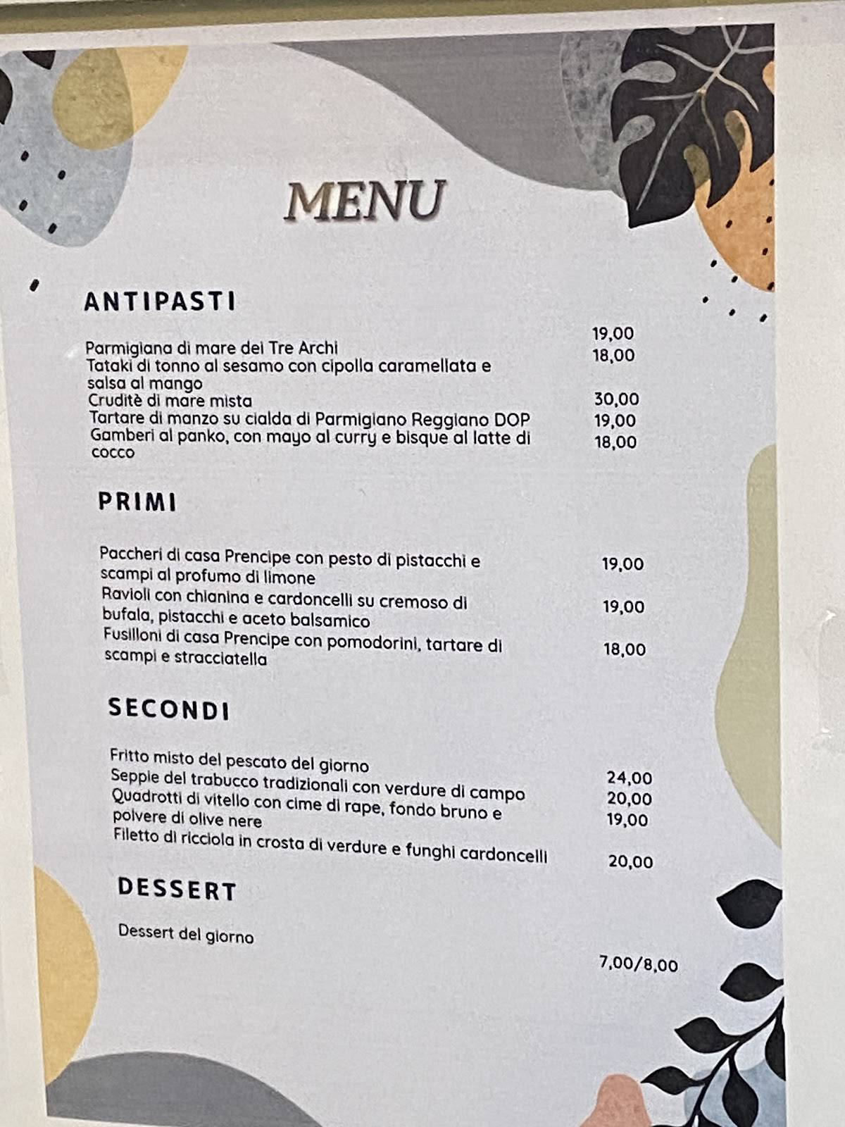 Menu di I Tre Archi Ristorante 