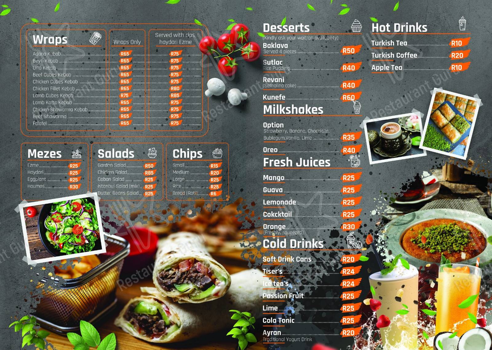 Menu At Istanbul Kebab Sunninghill Restaurant Midrand Village Shopping Centre