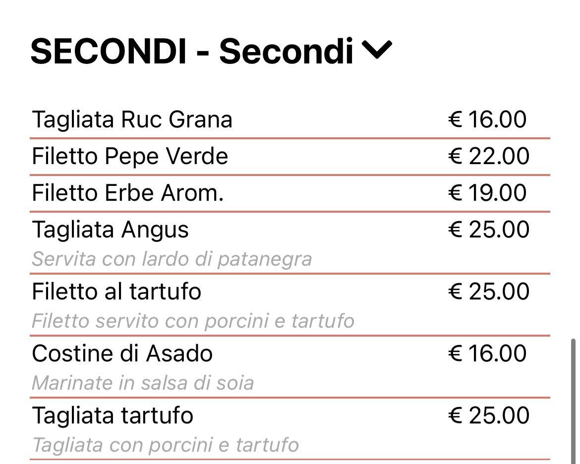 Menu di Il Furioso 