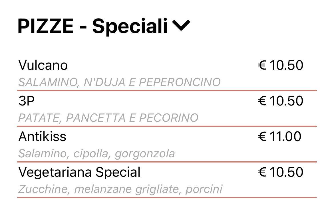 Menu di Il Furioso 
