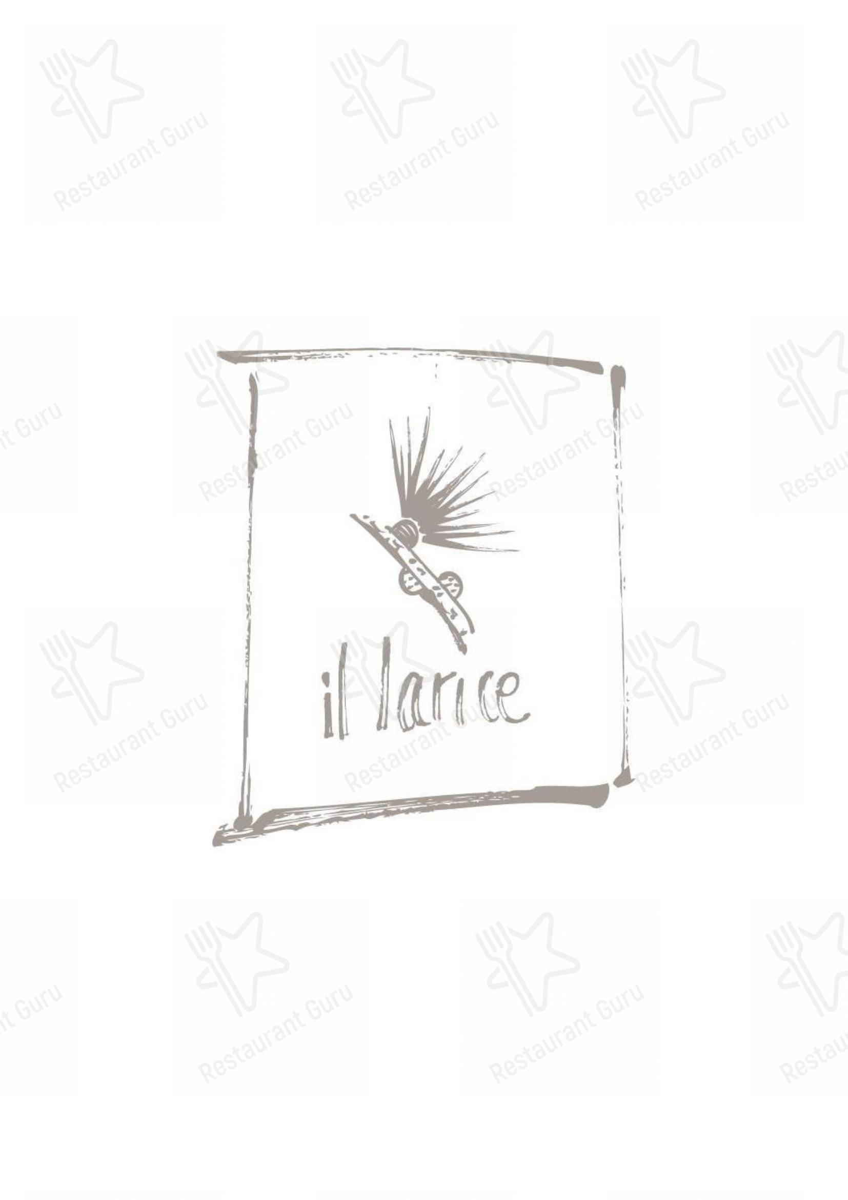 Menu per Il Larice Punto d'incontro ristorante