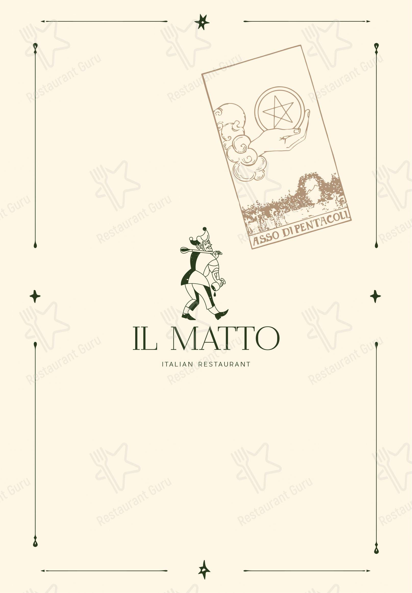 Menu pour Il Matto dans Moscou