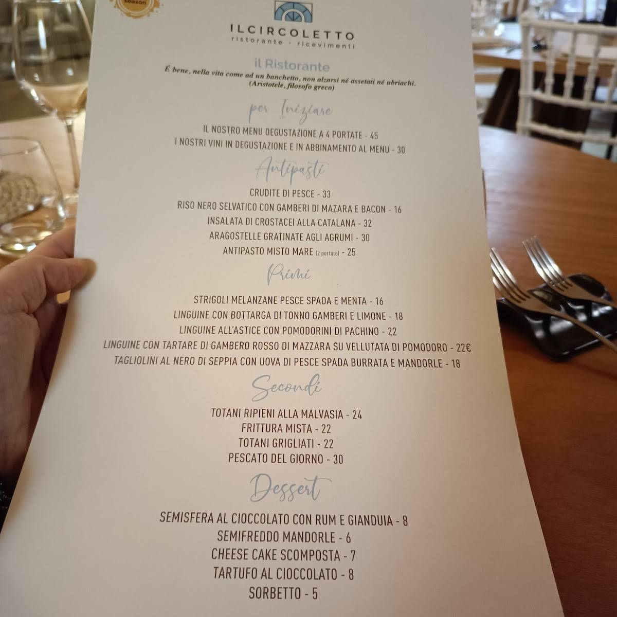 Menu di Il Circoletto Ristorante 