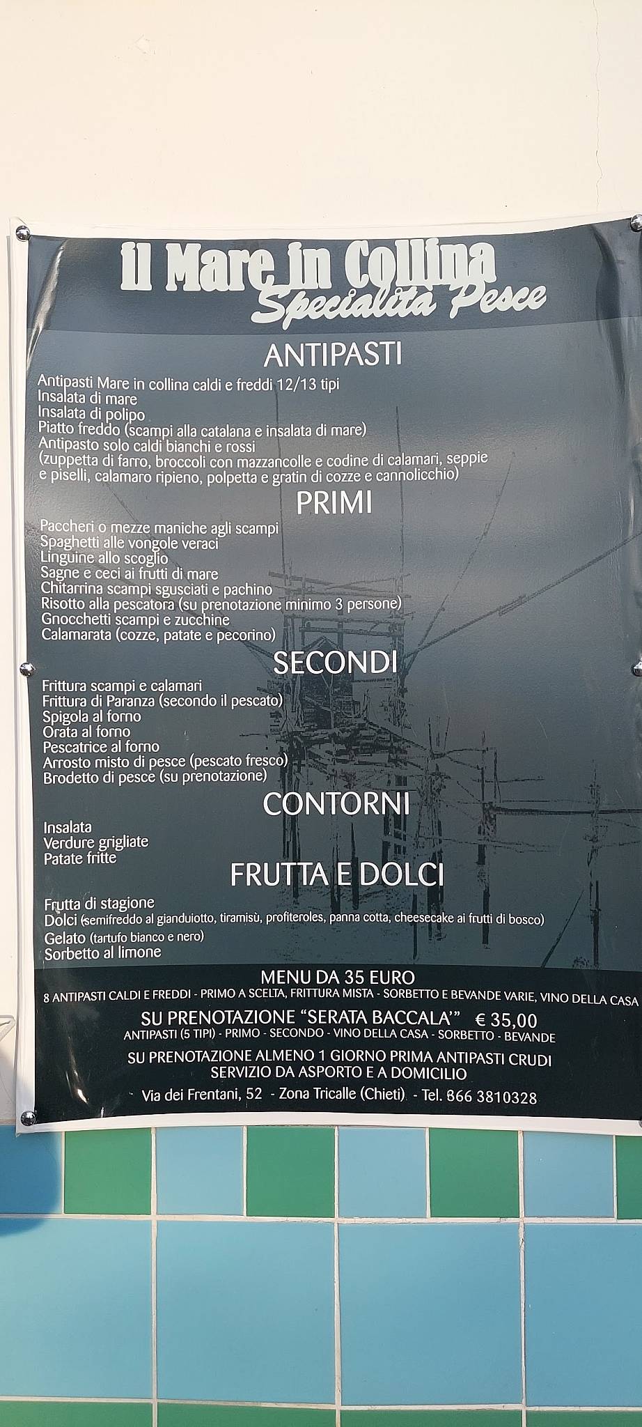 Menu di Il mare in collina 
