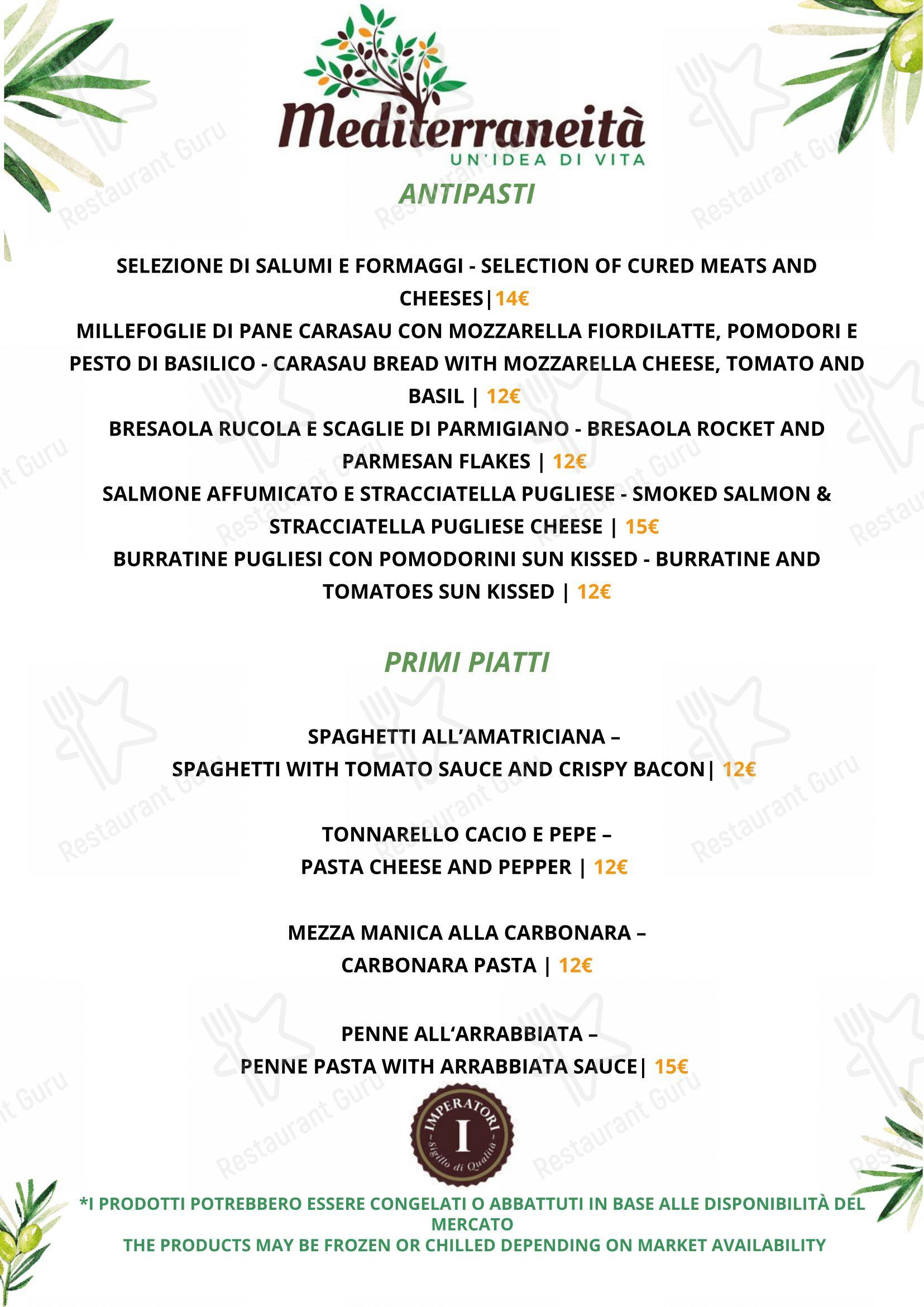 Menu di Imperatori - Menu