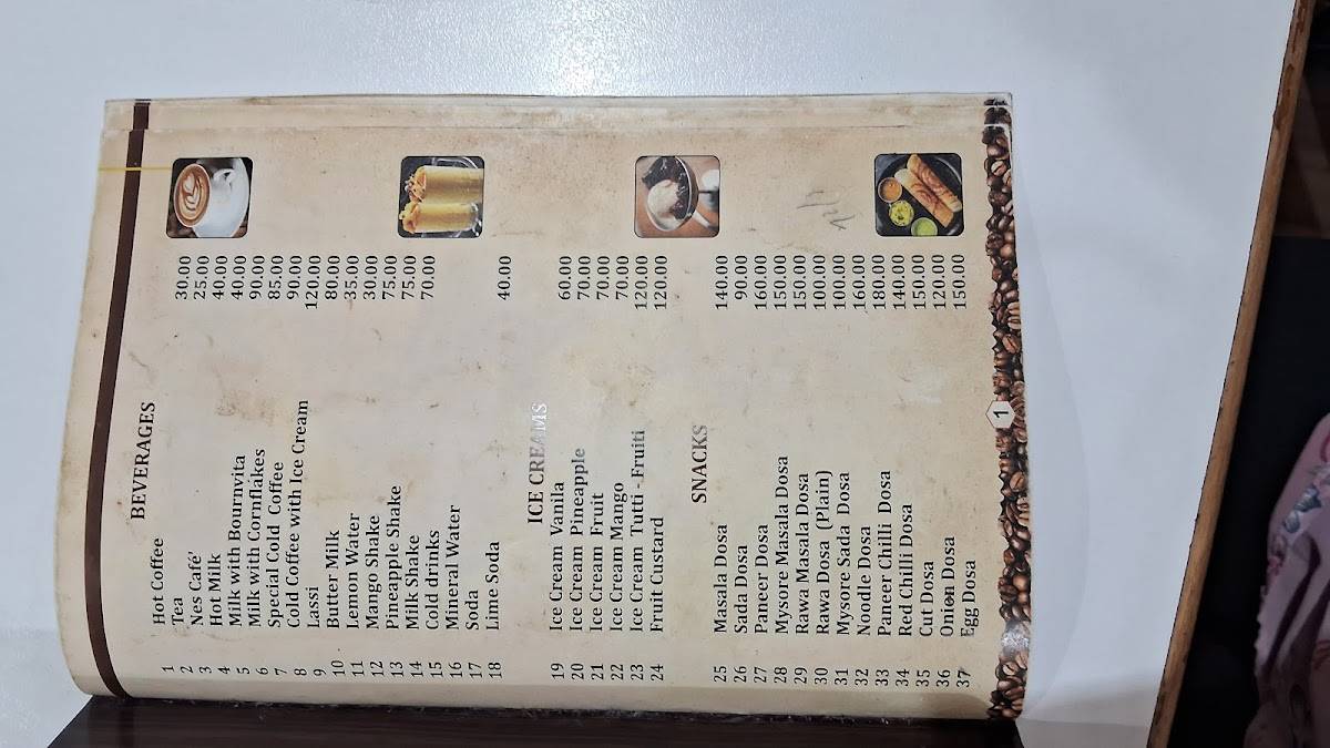 Indian Coffee House menu