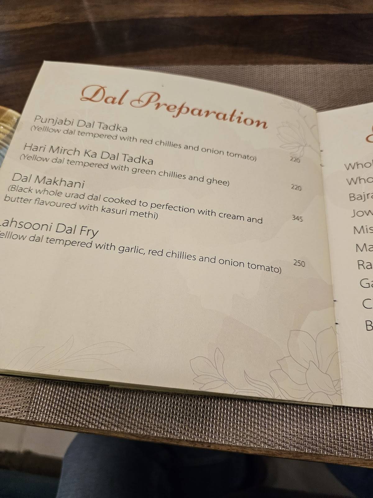 Millets N More menu