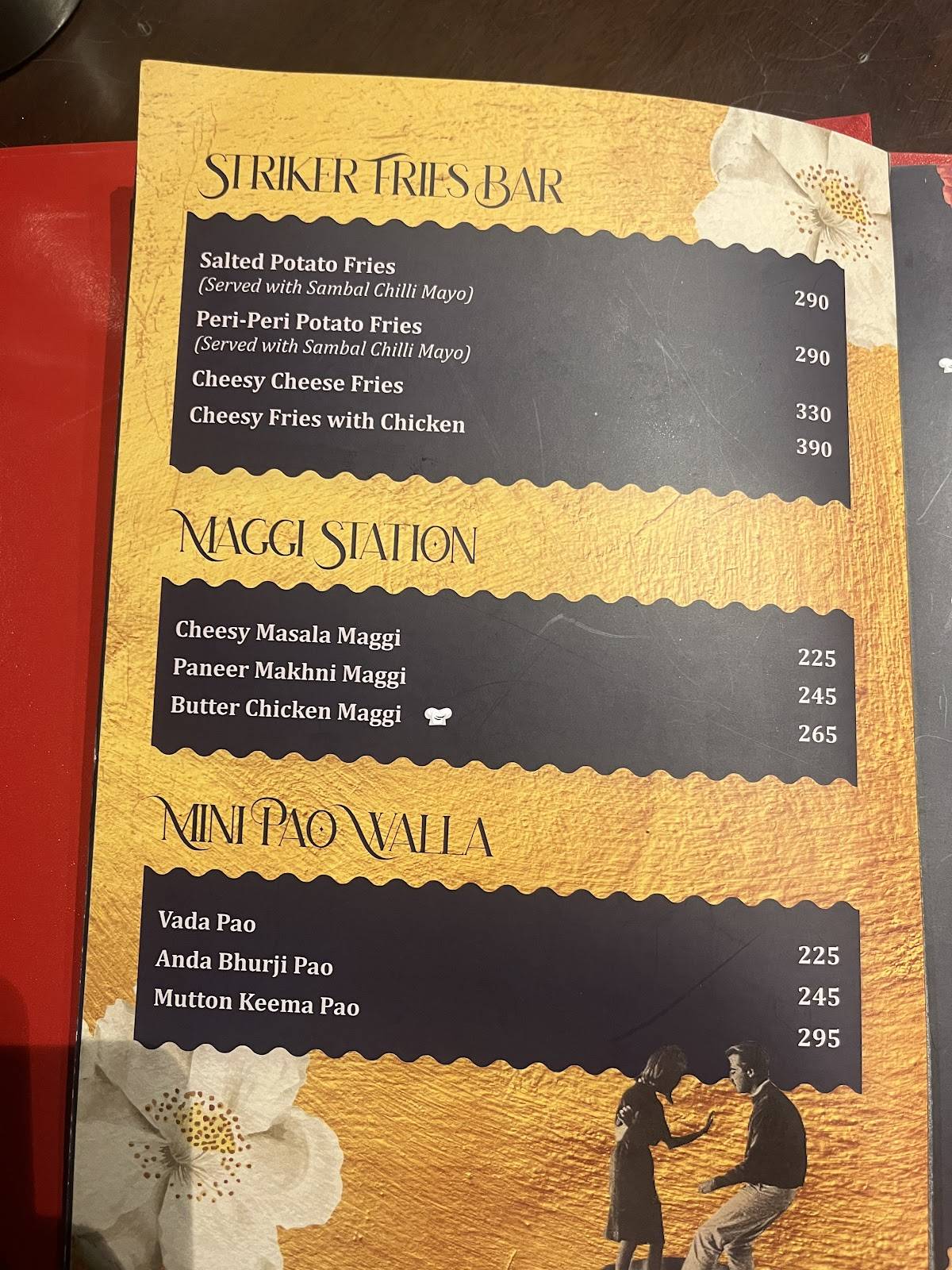 Striker Indore menu