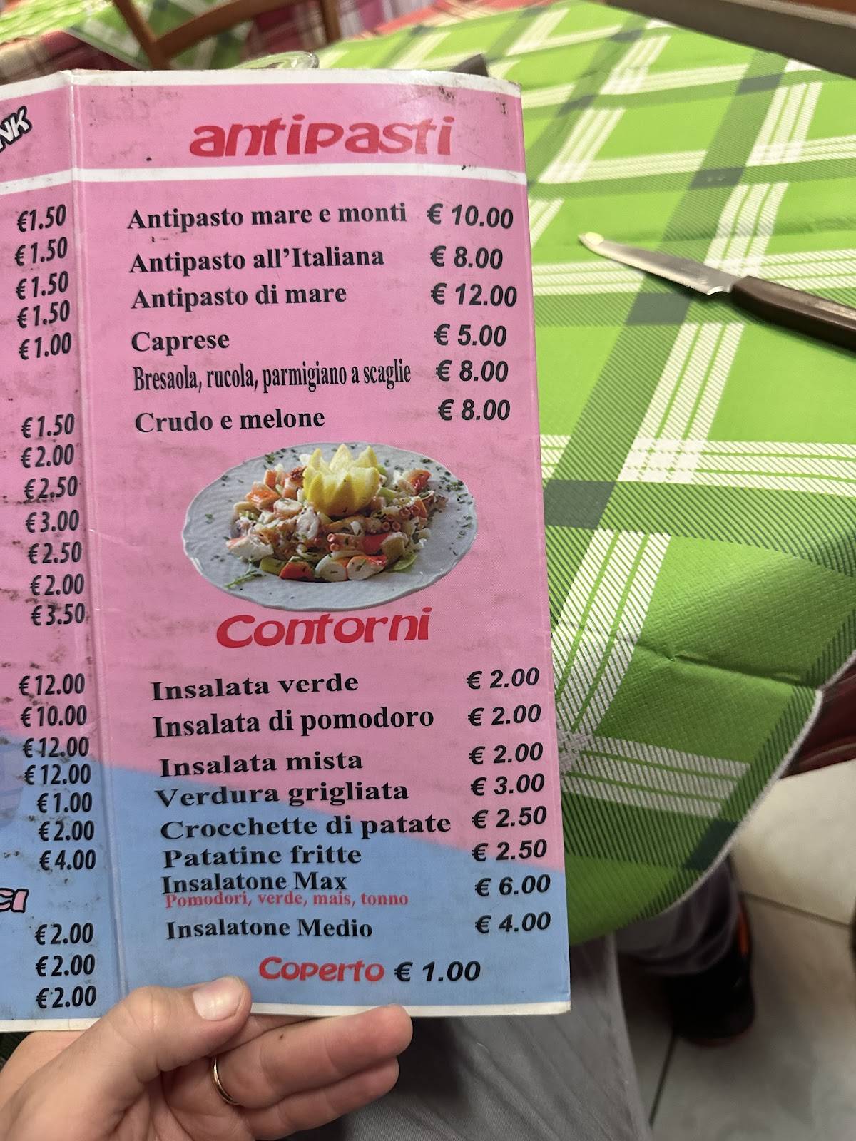 Menu di Ines ristorante pizzeria 