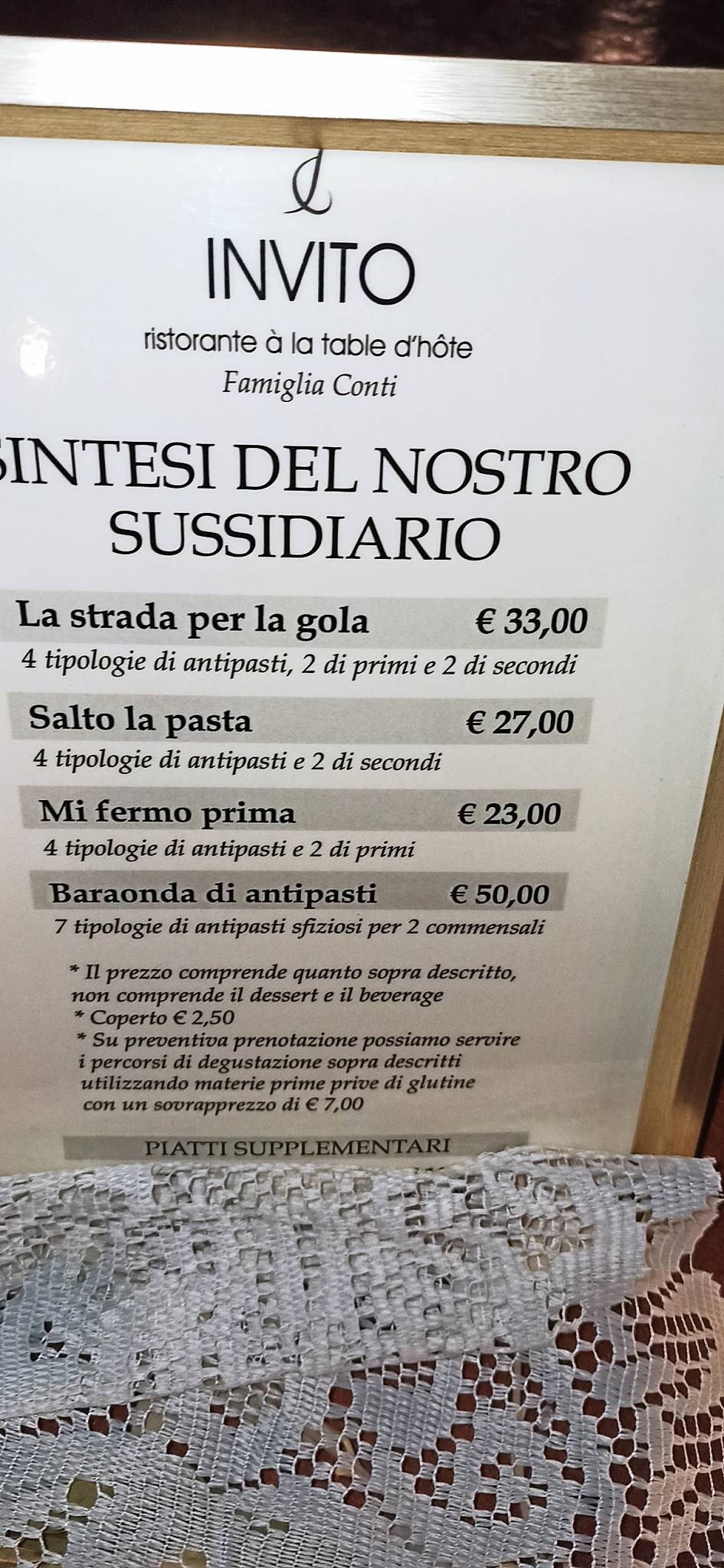 Menu di Invito 