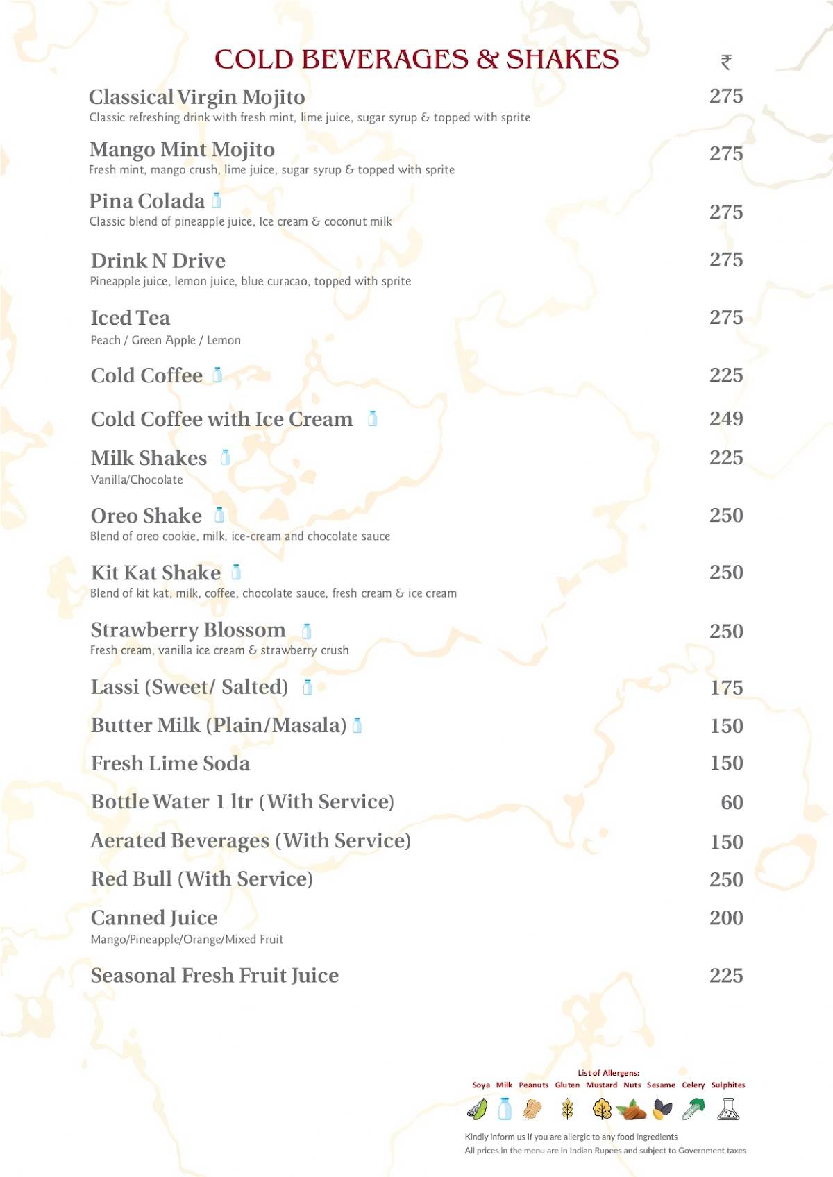 It's Mirchi menu