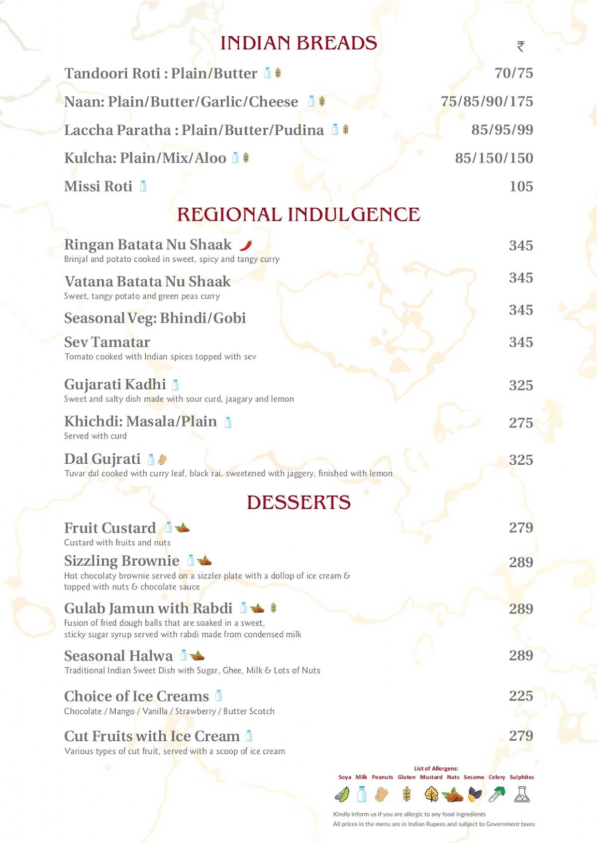 It's Mirchi menu
