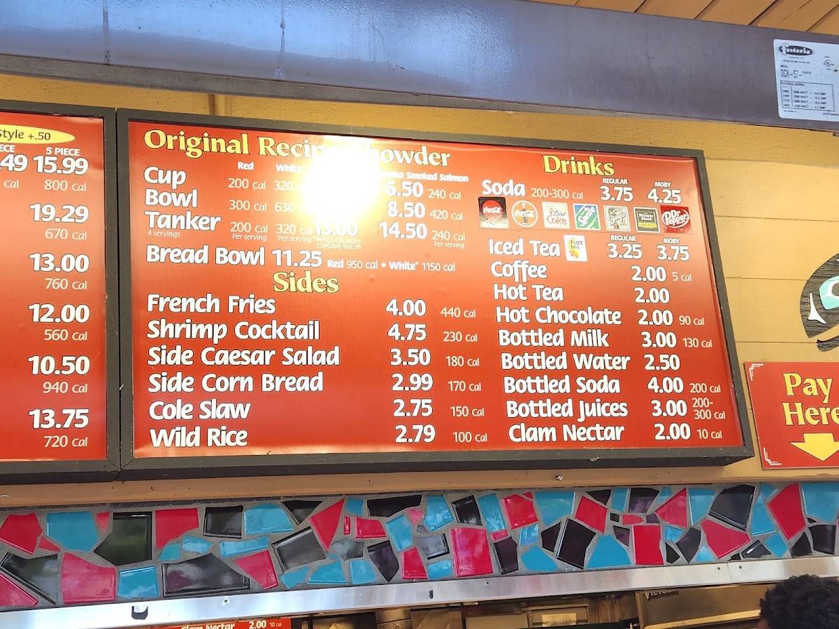 Menu at Ivar's Salmon House restaurant, Seattle