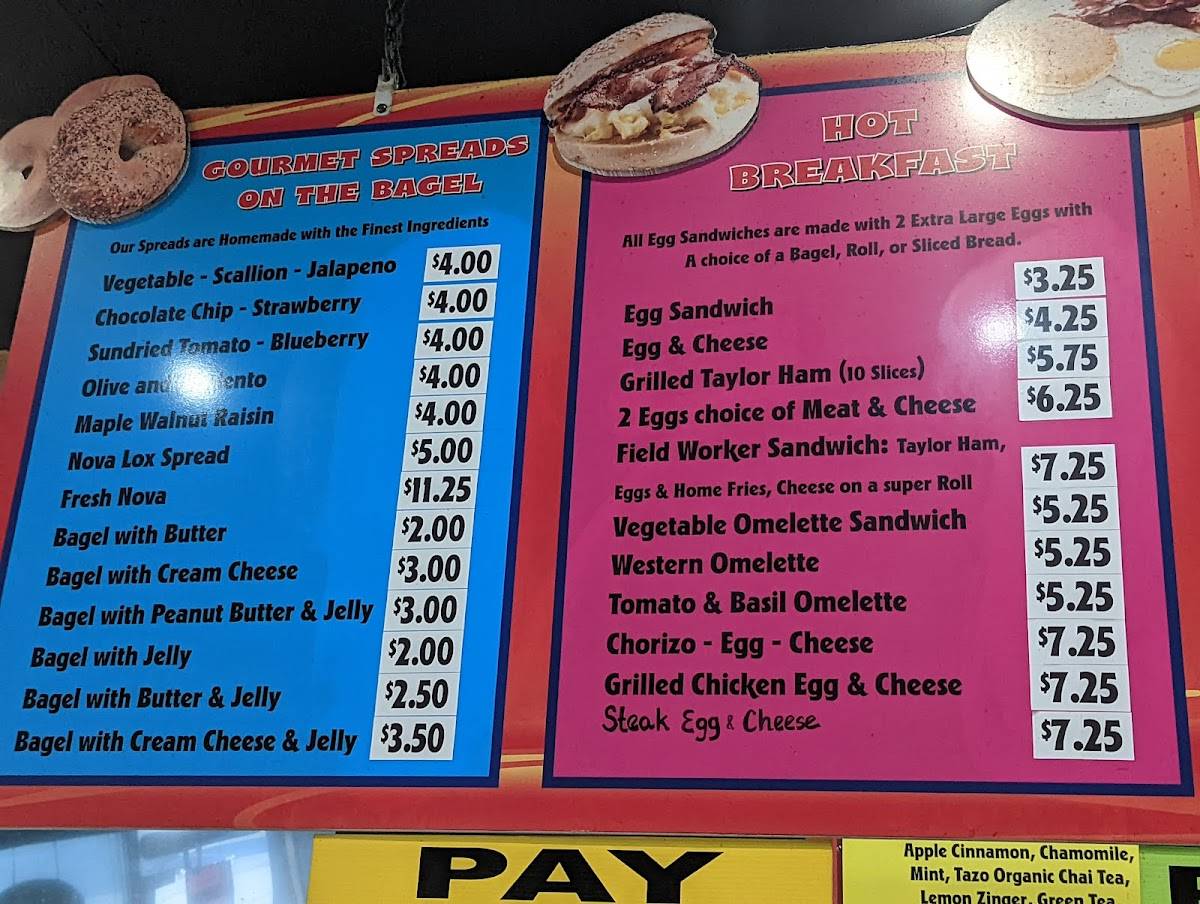 Menu at J & J Beyond Bagels restaurant,