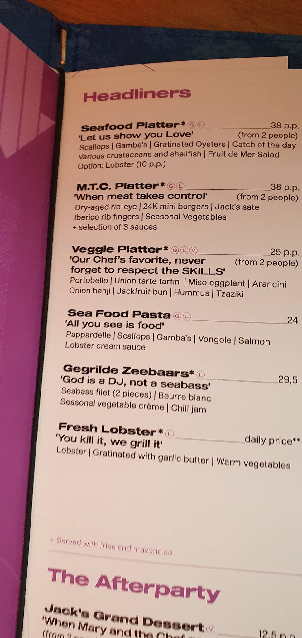 Menu de JACK