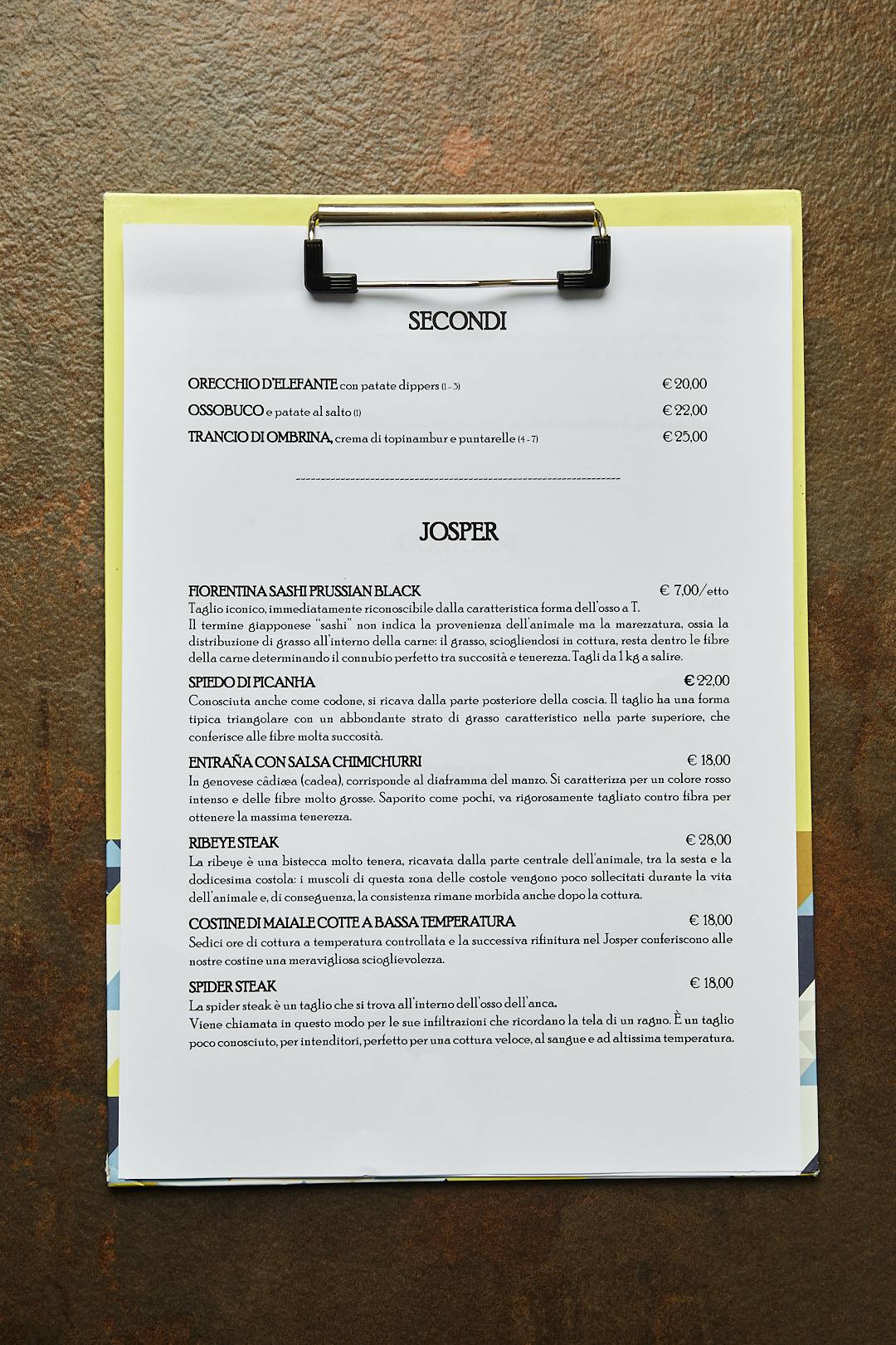 Menu di Jack's Braceria 