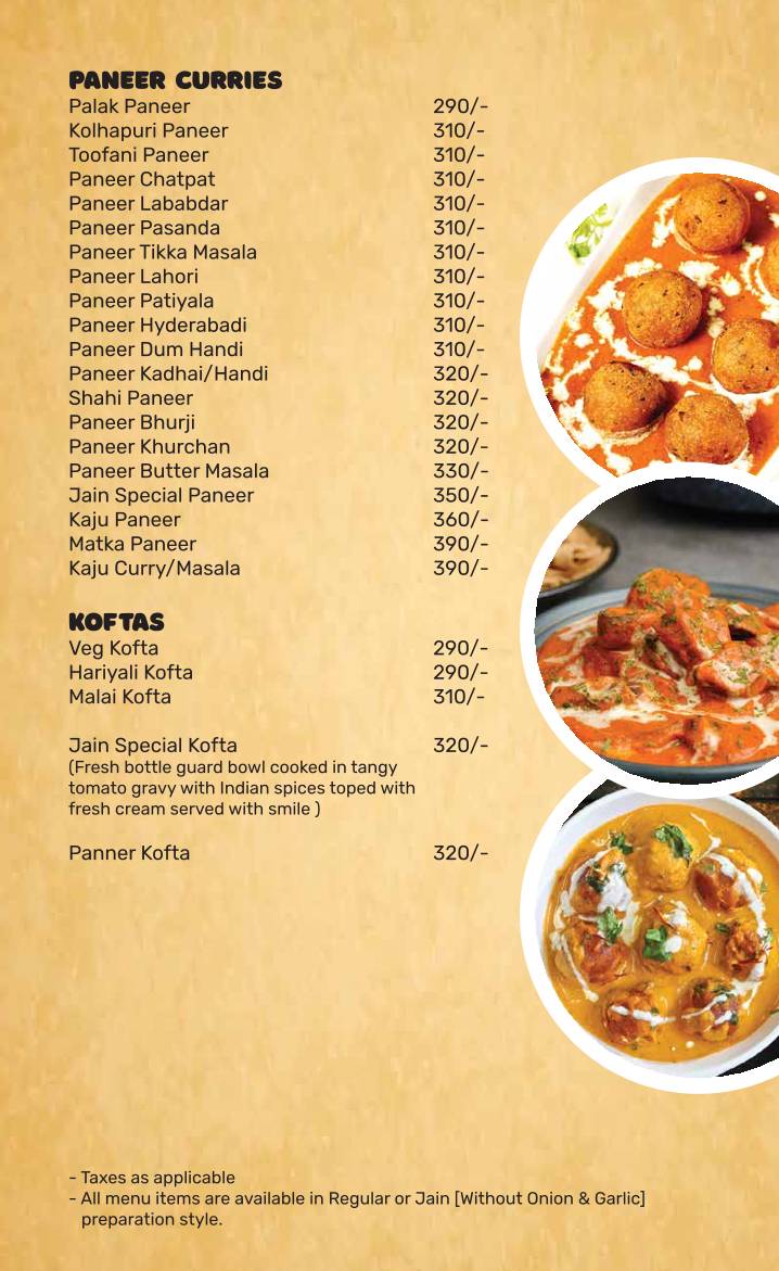 Jain Kitchen Exclusive, Pure Vegetarian Restaurant menu