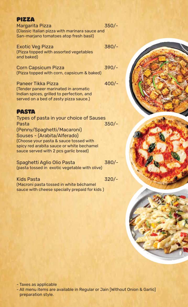 Jain Kitchen Exclusive, Pure Vegetarian Restaurant menu