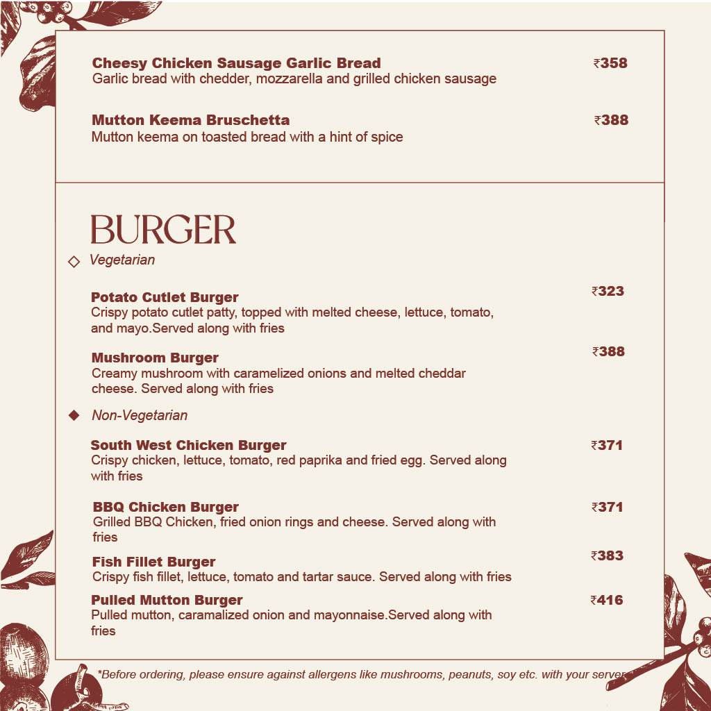 Roastery Coffee House Vaishali Nagar menu