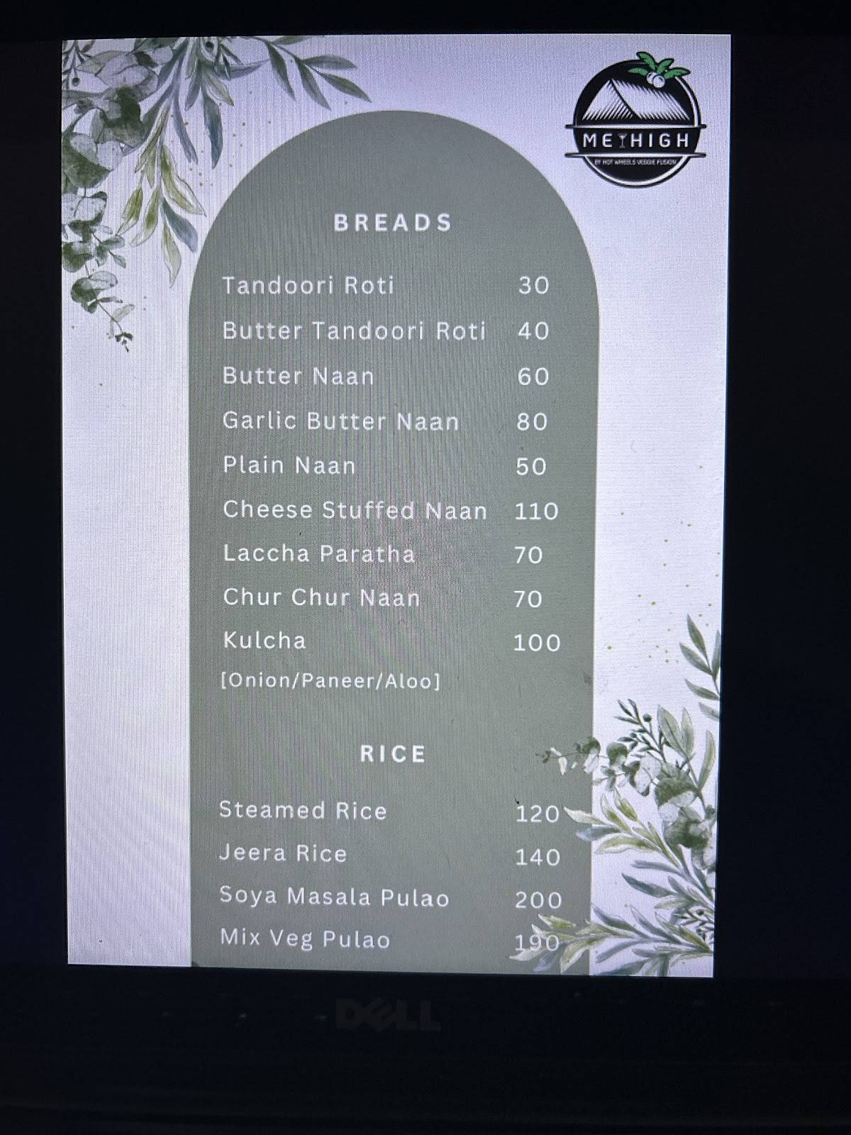 Meyhigh By Hot Wheels Veggie Fusion menu