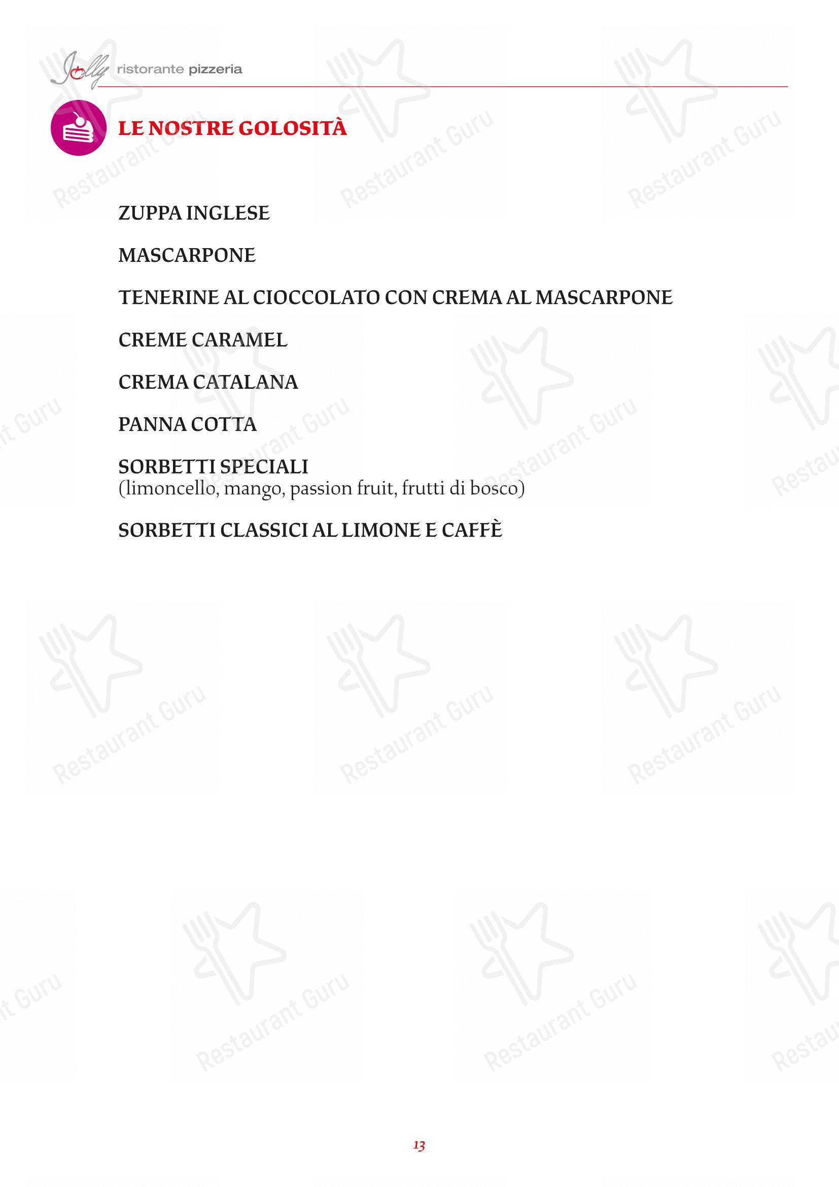 Menu per Jolly in Modena
