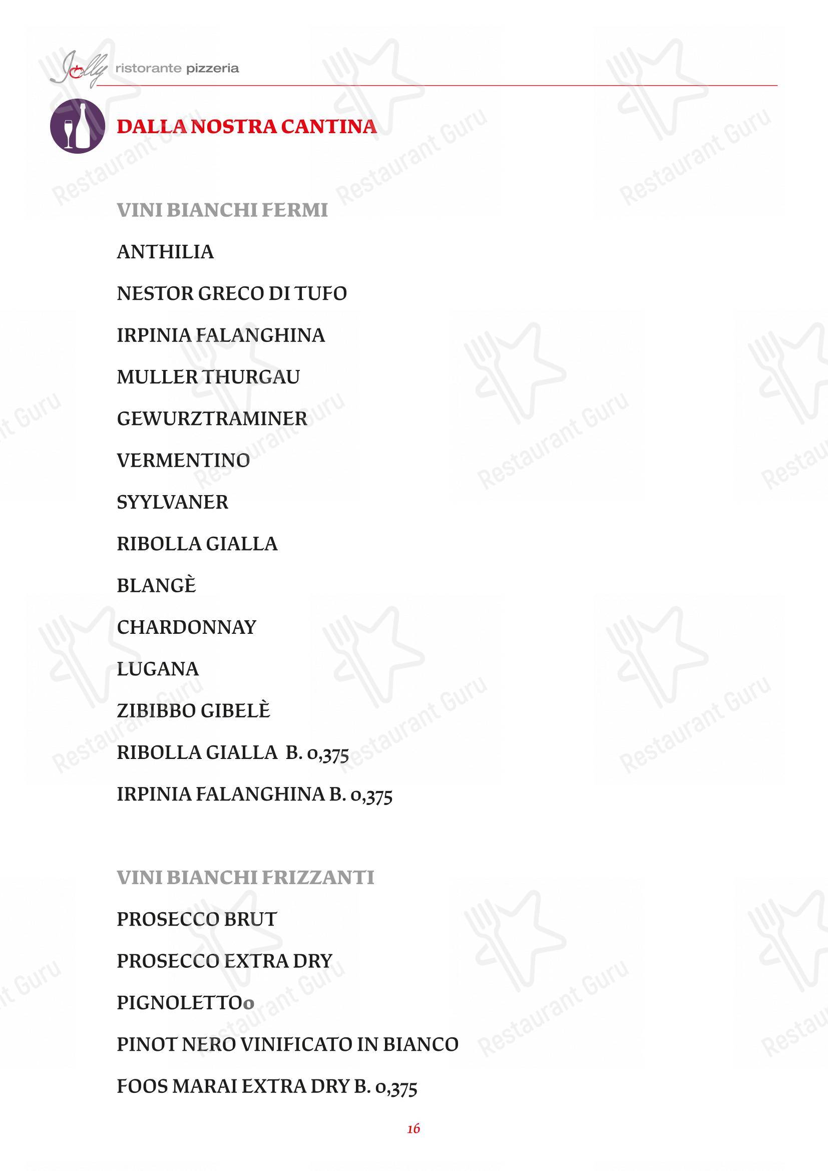 Jolly in Modena - Menu