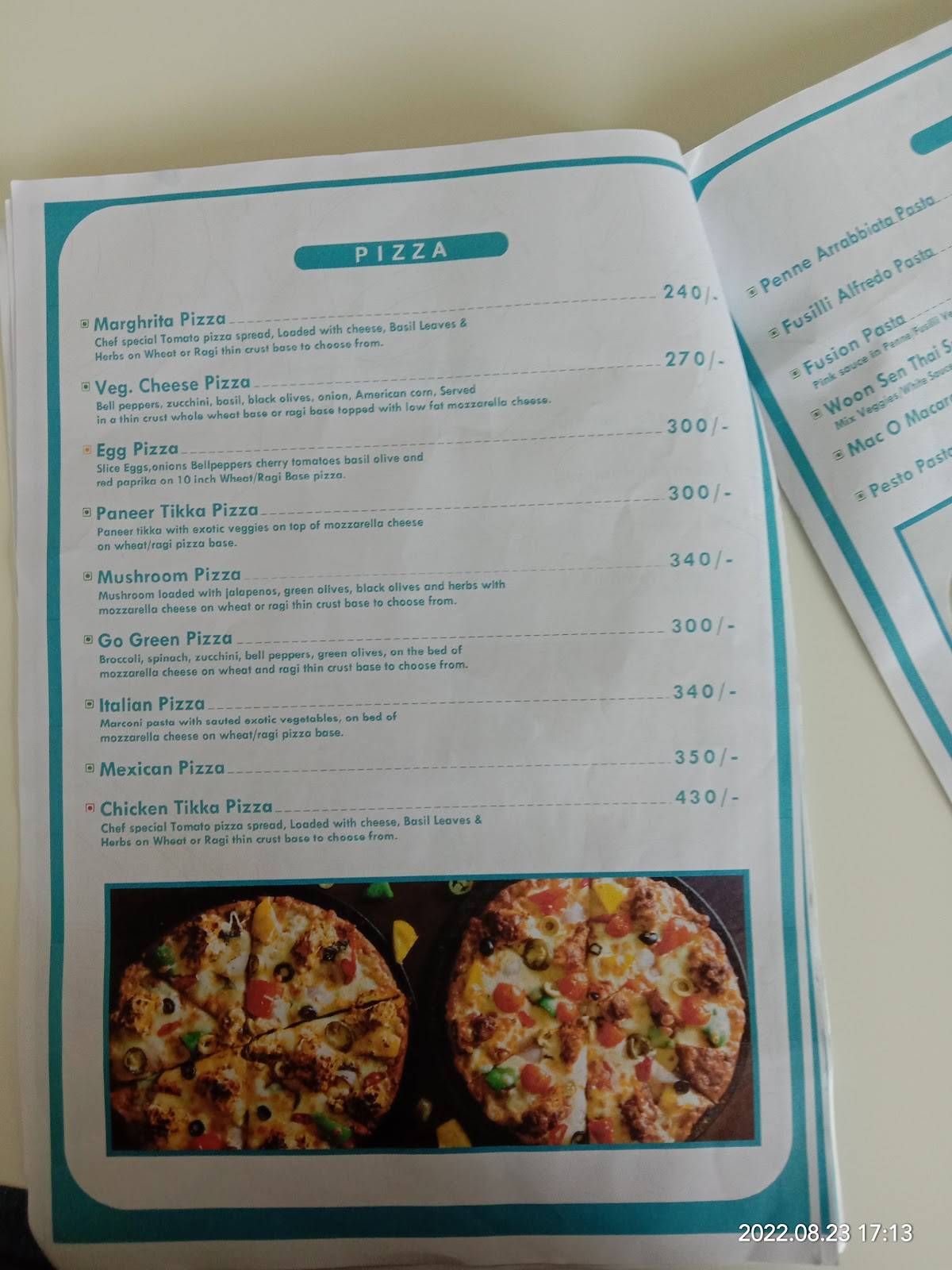 Journey, the Health Kitchen menu