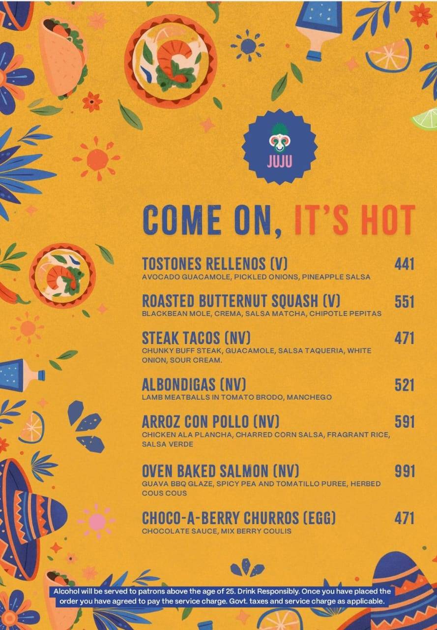 Juju - Mexican Tapas Bar menu