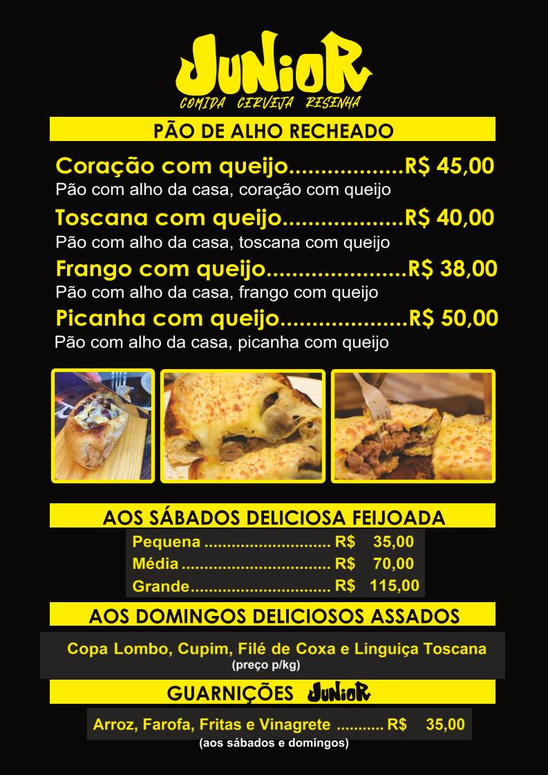 Júnior Beer Burger cardápio