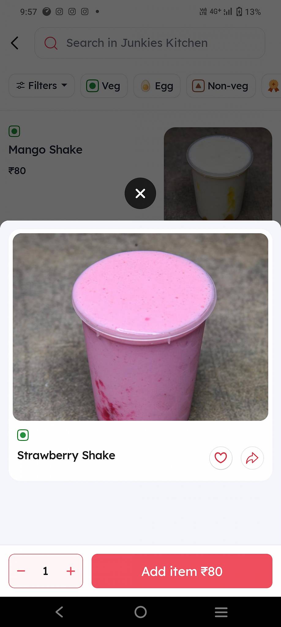 Junkies kitchen menu