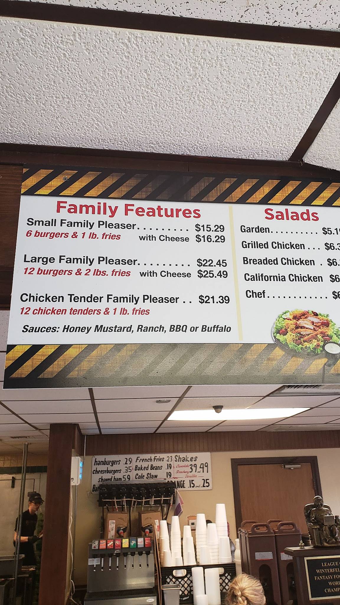Menu at Just Hamburgers restaurant, Paducah, Jackson St