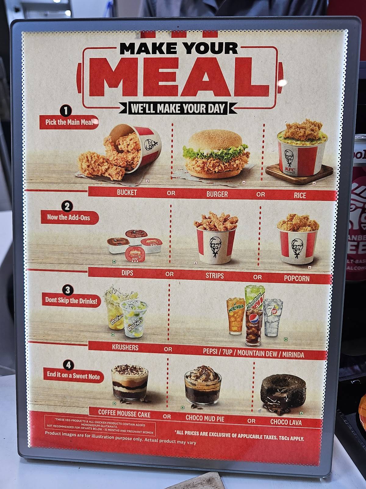 KFC menu
