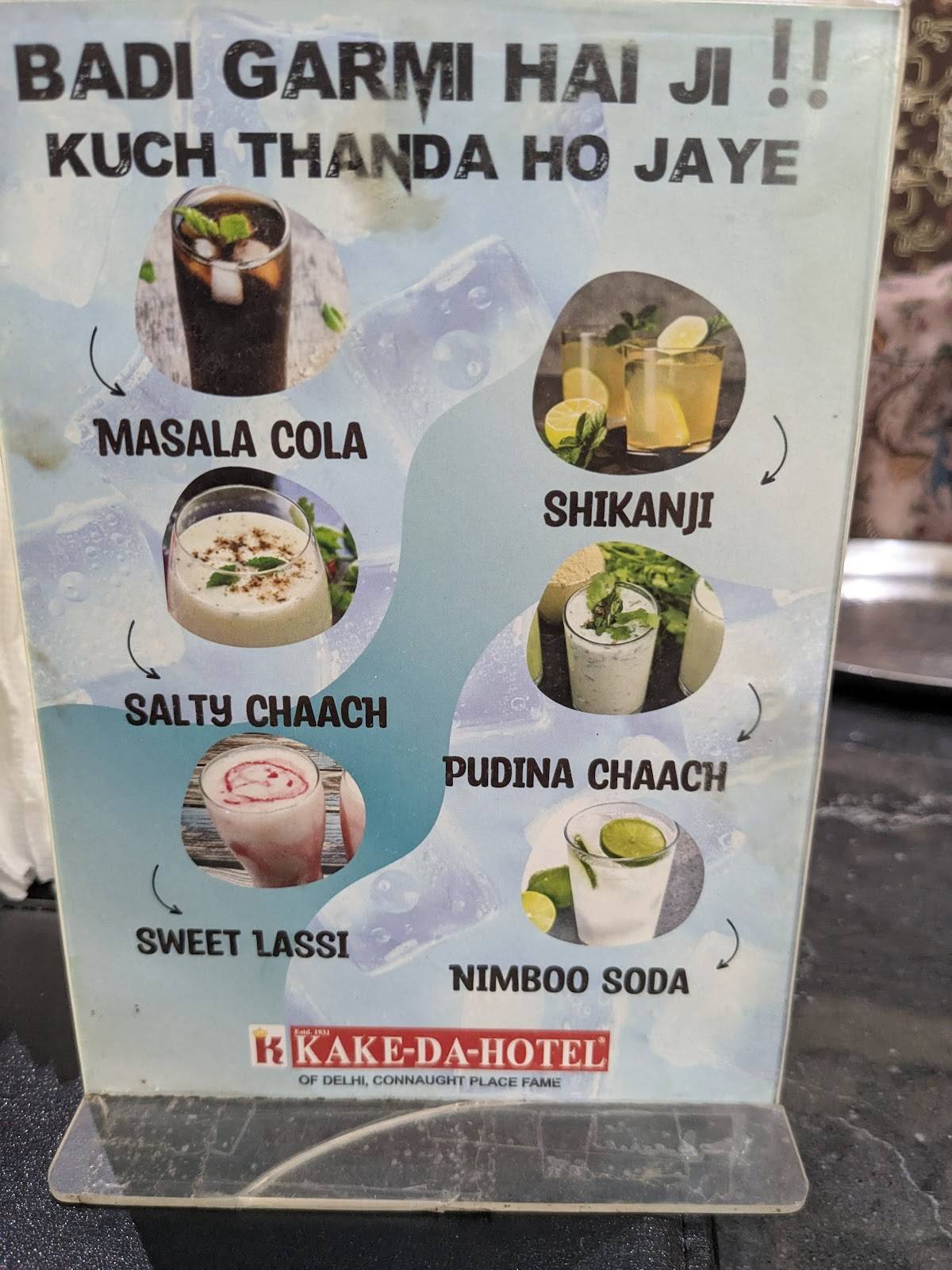 Kake Da Hotel Andheri menu