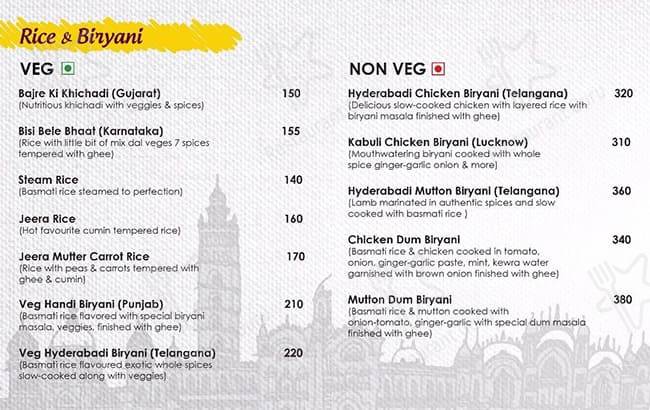 Kali Mirch Cafe & Restaurants menu