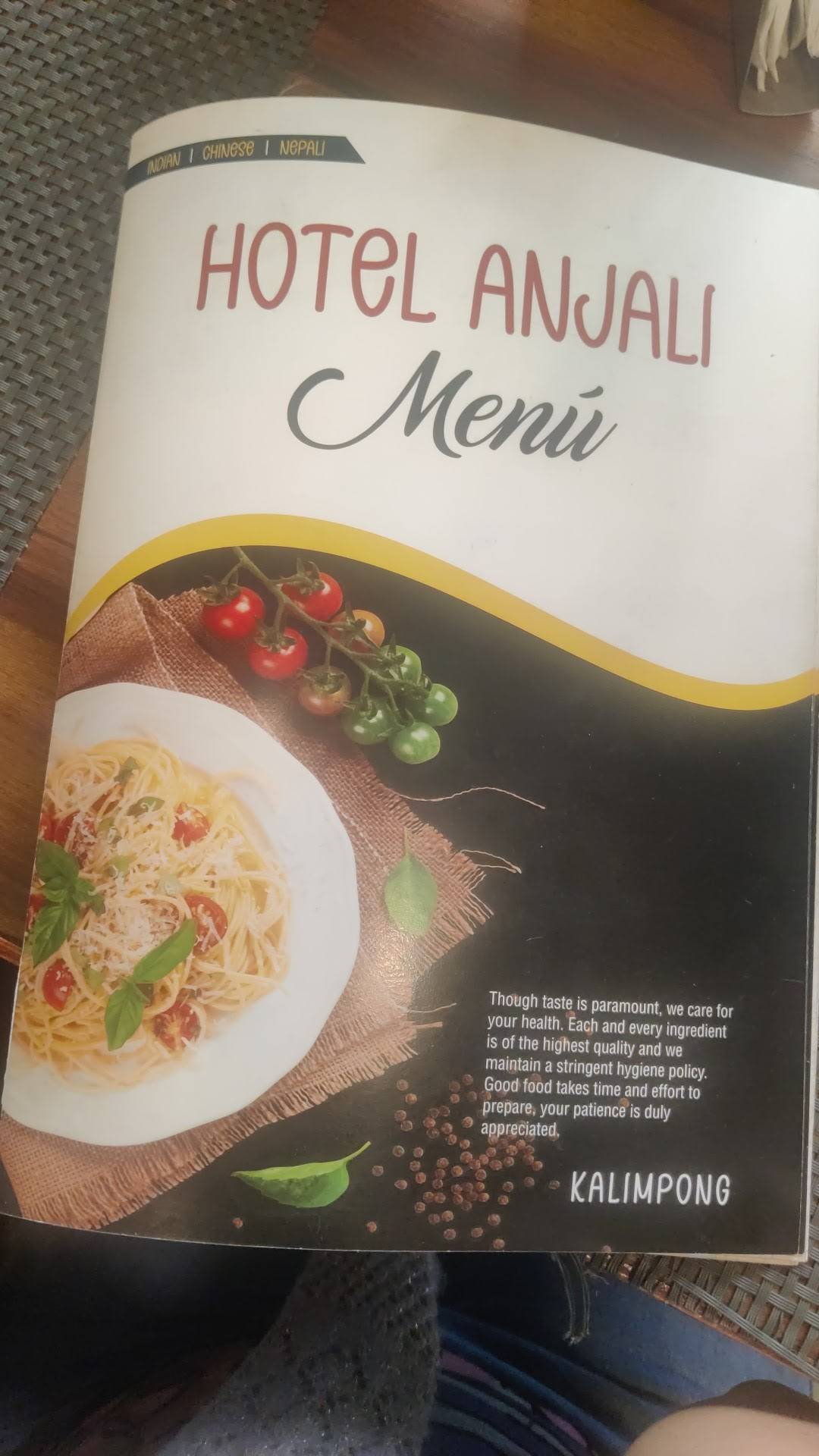 Hotel Anjali pure veg menu