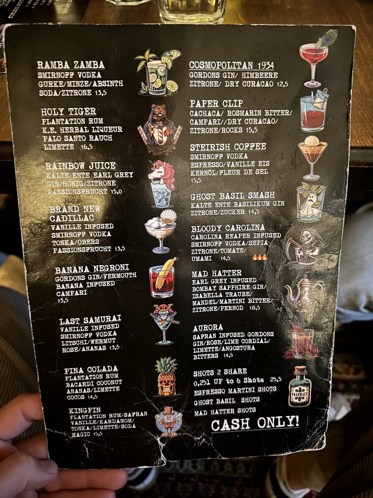 Speisekarte von Kalte Ente pub &amp; Bar, Graz