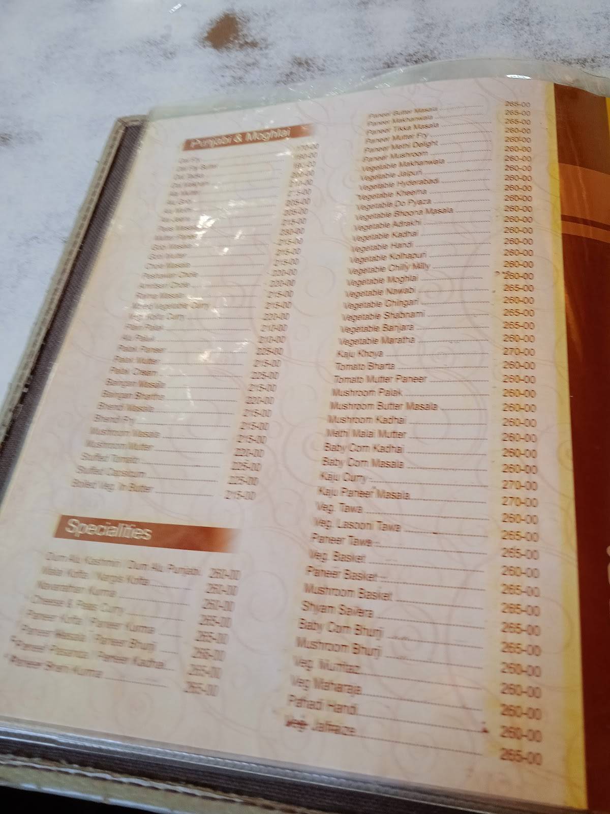 Supreme Tatya Kalyani Veg Restaurant menu