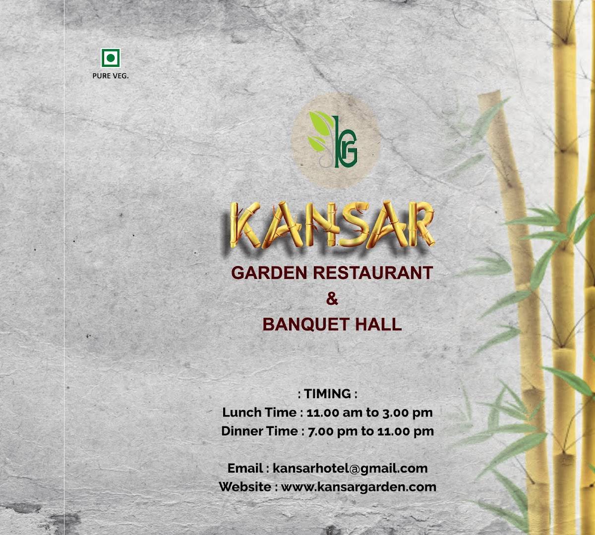 Kansar Garden Restaurant menu