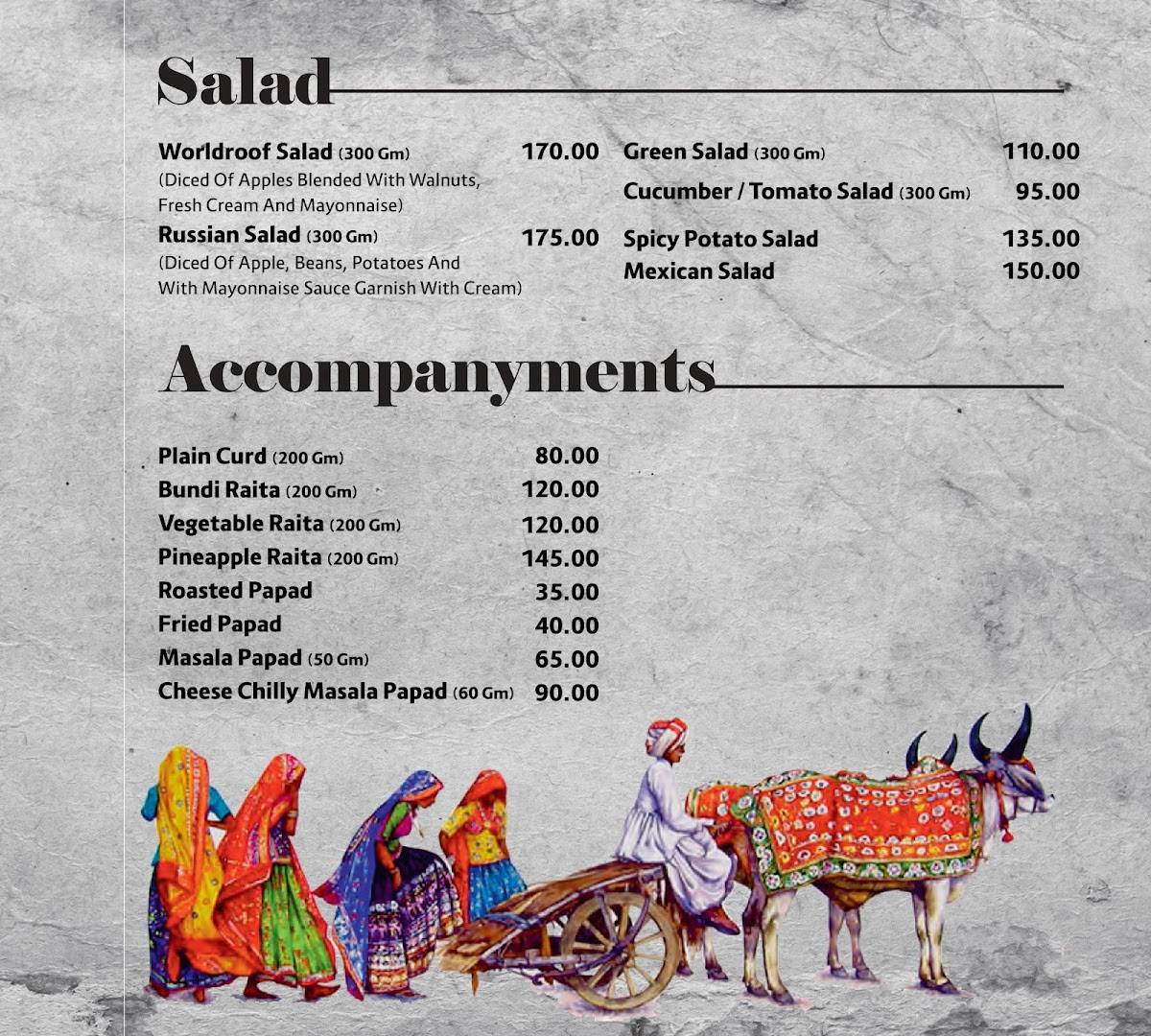 Kansar Garden Restaurant menu