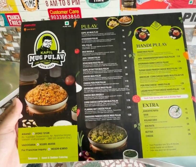 Kapildev food story menu