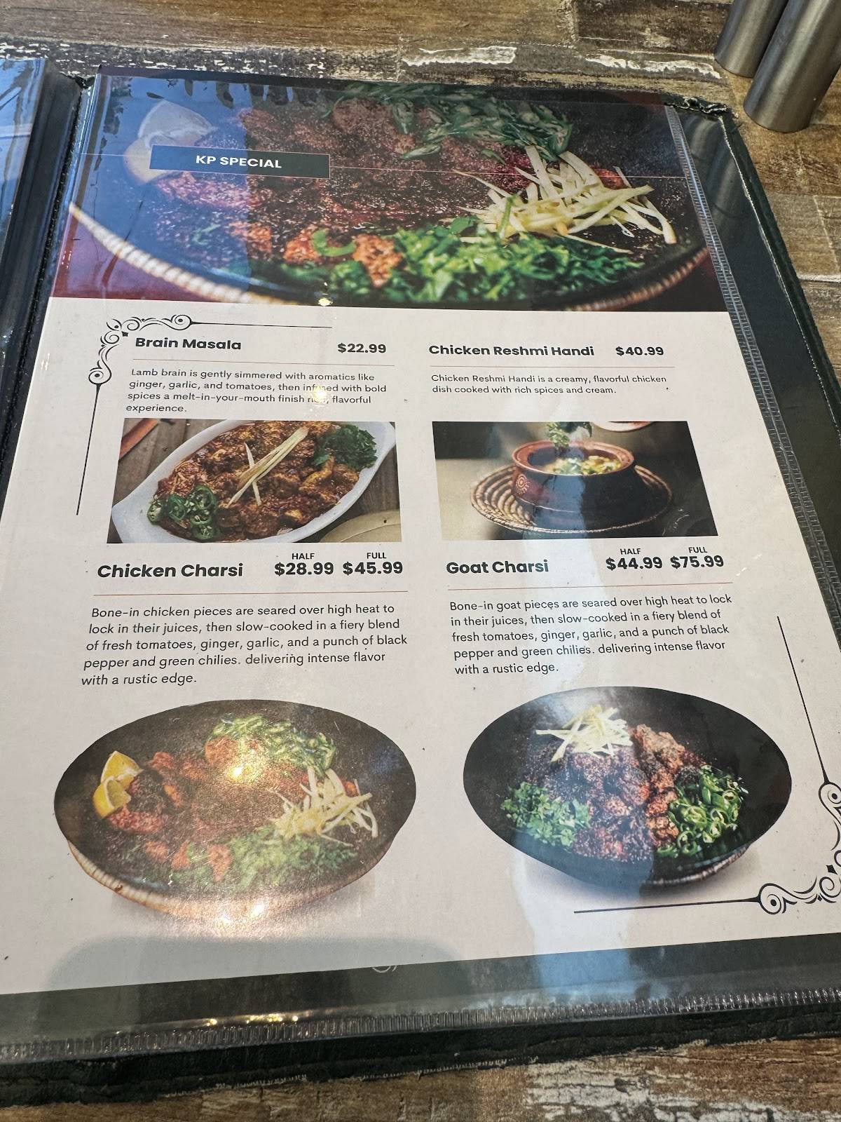 Menu de Karahi Point Waterloo