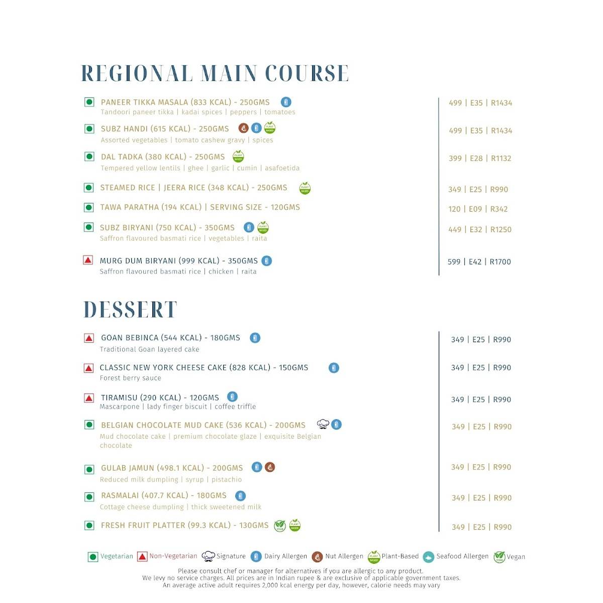 Kava - Fairfield by Marriott Goa Benaulim menu