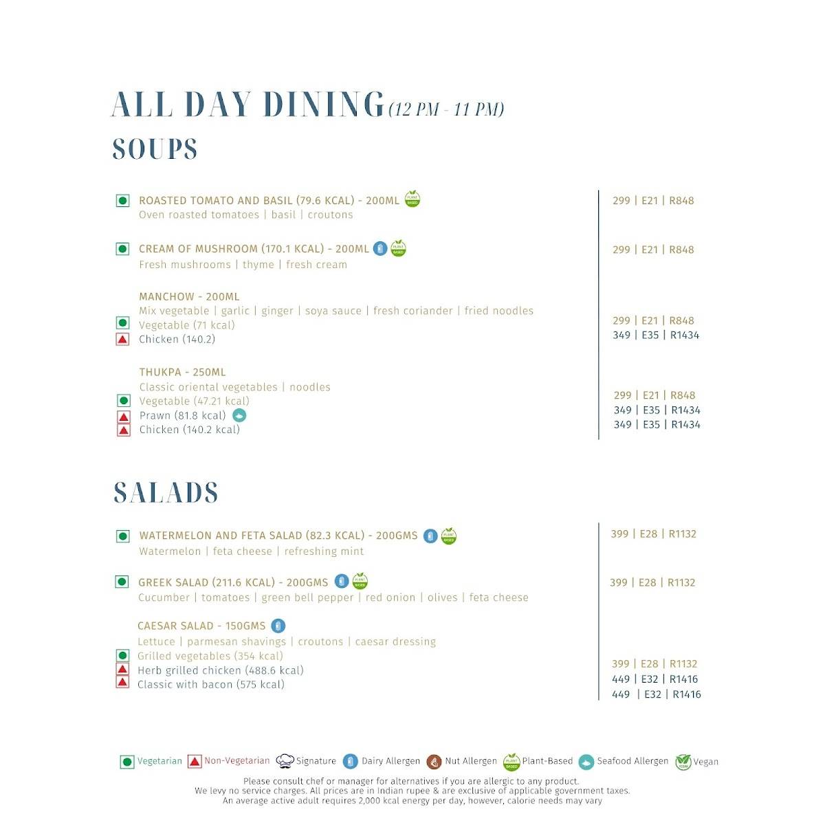 Kava - Fairfield by Marriott Goa Benaulim menu